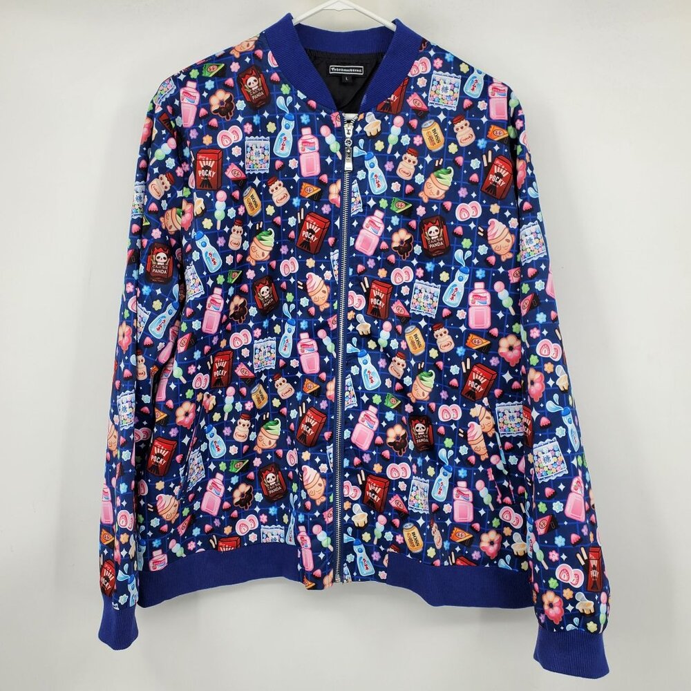 Tobi2moodring Otaku Japanese Snacks and Treats Zip Up Women's Bomber Jacket Larg